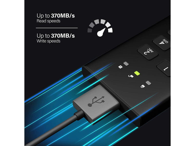 iStorage diskAshur M2 1TB - PIN authenticated, hardware encrypted USB 3.2