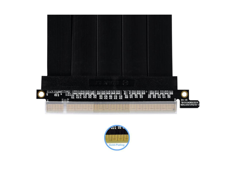 LIAN LI Premium PCI-E 16X 4.0 Black Extender Riser Cable 600 mm , Black Color