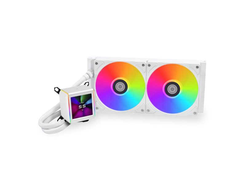 LIAN LI Galahad II LCD 280 White Liquid Cooler - GA2ALCD28W