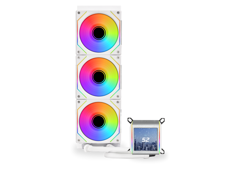 LIAN LI Galahad II LCD SL-INF 360 White Liquid Cooler, Intel LGA 1851/1700/1200