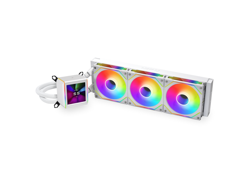 LIAN LI Galahad II LCD SL-INF 360 White Liquid Cooler, Intel LGA 1851/1700/1200