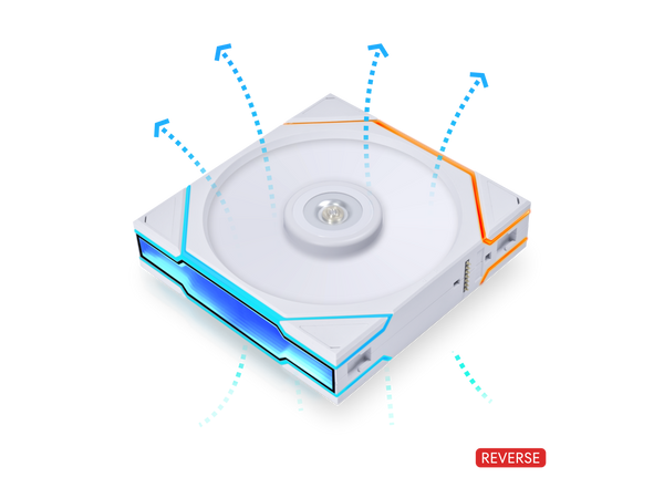 Lian Li UNI FAN RTL120 RGB Single Pack White  ,Reverse Blade (No controller