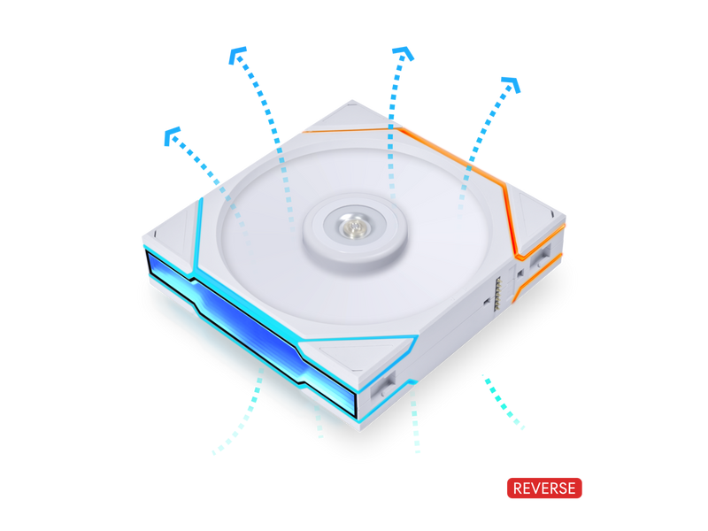 Lian Li UNI FAN RTL120 RGB Single Pack White  ,Reverse Blade (No controller