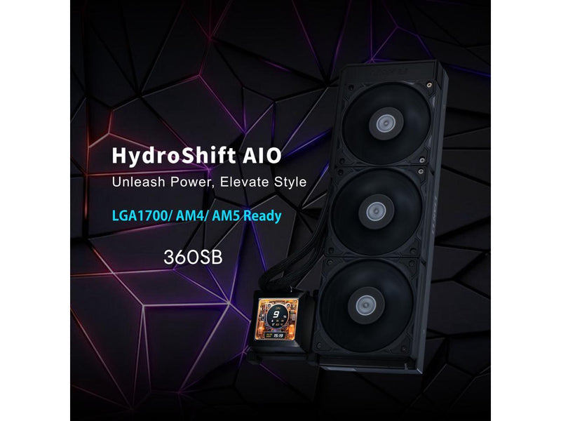 Lian Li Hydroshift 360 AIO- Pre-installed 3 x 28MM fans - Side-mounted coolant