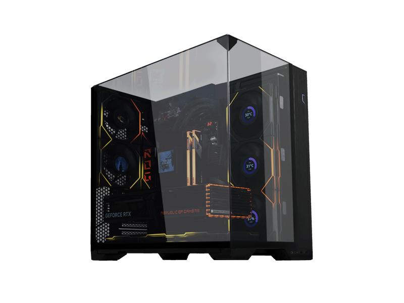 LIAN LI O11 vision compact black  color Aluminum / Steel / Tempered Glass ATX