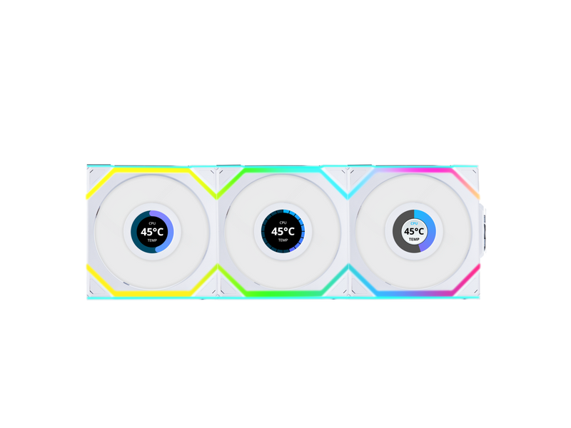 Lian Li UNI Fan SL LCD Wireless (Reverse Blade) 120mm ARGB Fan - Triple Pack -