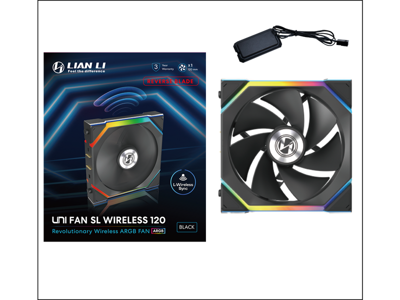 Lian Li UNI Fan SL Wireless (Reverse Blade) 120mm ARGB Fan - Single Pack - 2.4