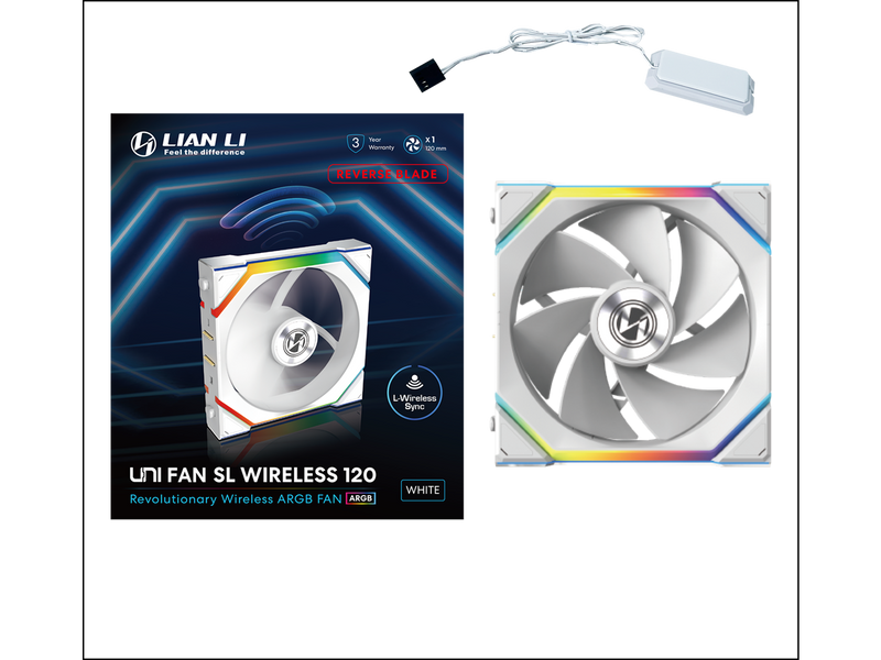 Lian Li UNI Fan SL - Wireless 120 - Single Pack (Reverse Blade) ARGB Fan -