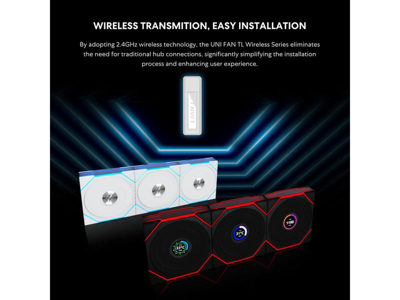 Lian Li UNI Fan TL - LCD Wireless 140 - Single Pack - 2.4 GHz Wireless Signal