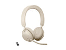 Jabra Evolve2 65 USB-A UC Stereo - Beige Wireless Headset / Music Headphones
