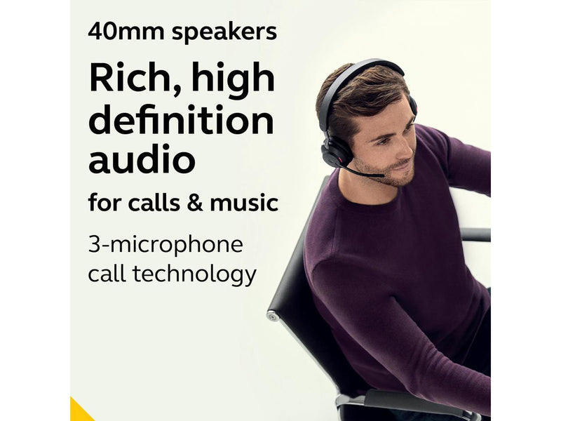 Jabra Evolve2 65 MS Wireless Headphones with Link380a, Stereo, Black – Wireless