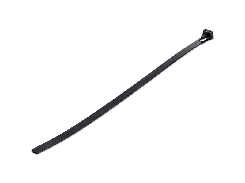 StarTech 10" Reusable Cable Ties Black XL Releasable Plastic Zip Ties UL1000pk