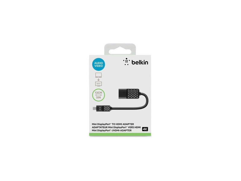 Belkin Mini DisplayPort to HDMI Adapter 4k Compatible Black