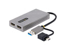 StarTech.com USB to Dual HDMI Adapter, USB A/C to 2x HDMI Displays (1x 4K30Hz,