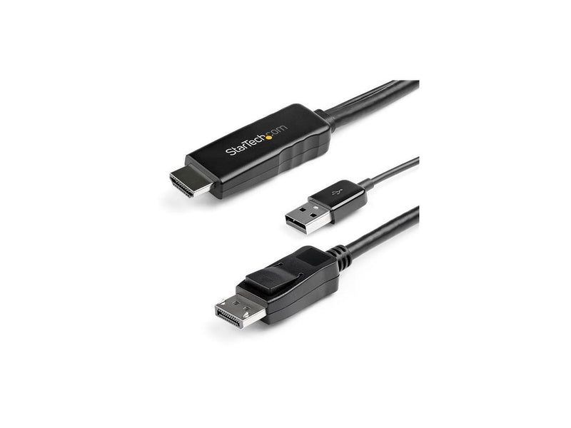 StarTech.com 3 m 9.8 ft. HDMI to DisplayPort Cable 4K 30Hz USB-powered Active