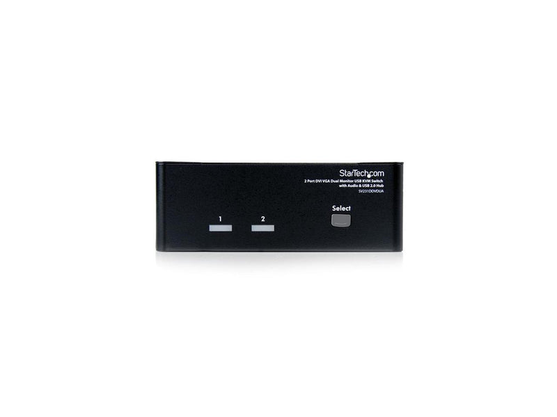 StarTech.com SV231DDVDUA 2 Port DVI VGA Dual Monitor KVM Switch USB with Audio &