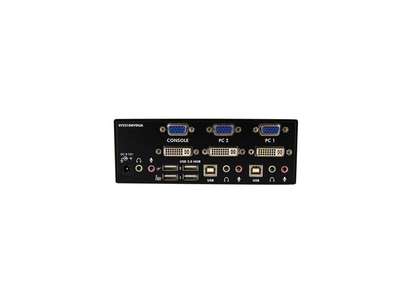 StarTech.com SV231DDVDUA 2 Port DVI VGA Dual Monitor KVM Switch USB with Audio &