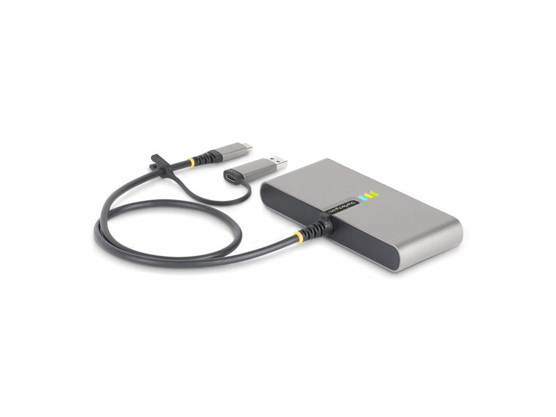 StarTech.com 2-Port USB-C Hub with Ethernet and RS-232, Attached USB-C to USB-A