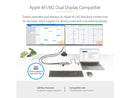 USB-C MULTIPORT ADAPTER W/ATTACHED USB-C TO USB-A DONGLE, DUAL HDMI (4K30HZ/1080