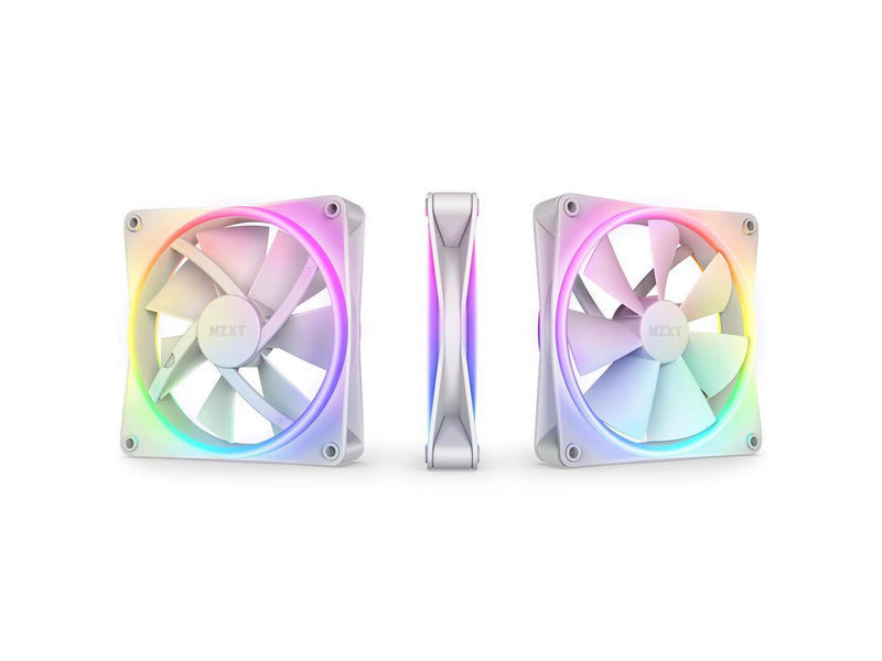 NZXT F120RGB Duo - 120mm Dual-sided RGB Fan - Triple Pack (White) w/RGB