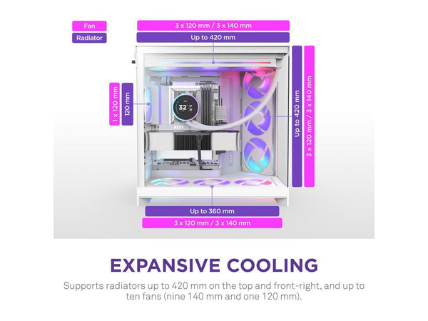 NZXT H9 Flow RGB (2025)  Large Dual-Chamber ATX Mid-Tower Airflow PC Case