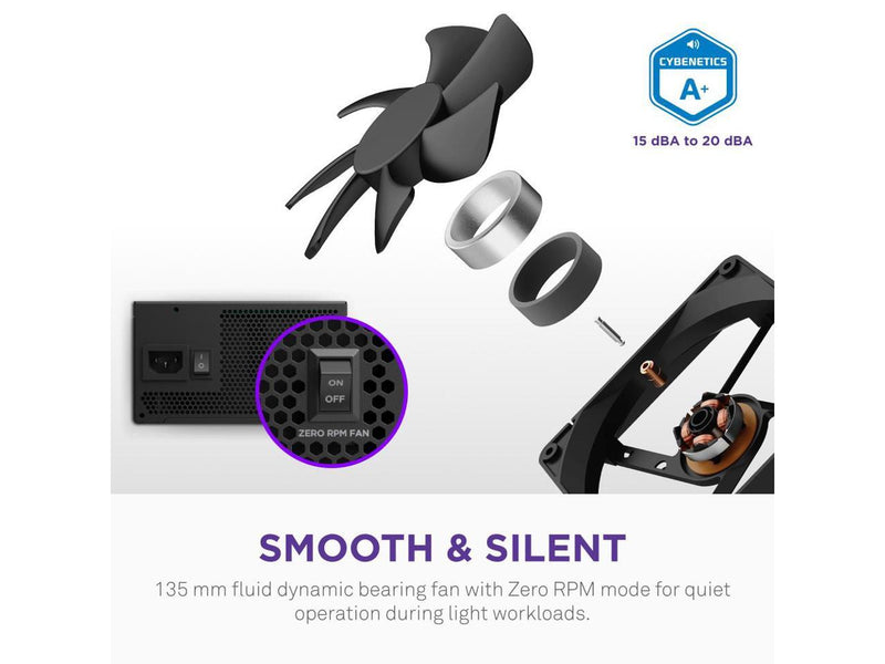 NZXT C1000 Gold Core 80Plus Gold Fully-modular ATX 3.1 Power Supply, US Power