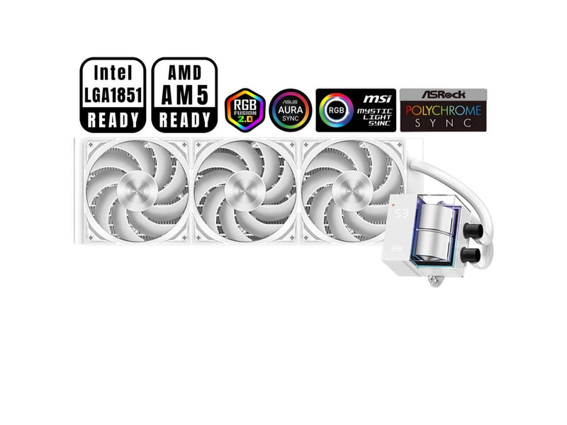 PCCOOLER CPS DS360 AIO CPU Liquid Cooler, 360mm Radiator, 310W TDP, Dual Chamber