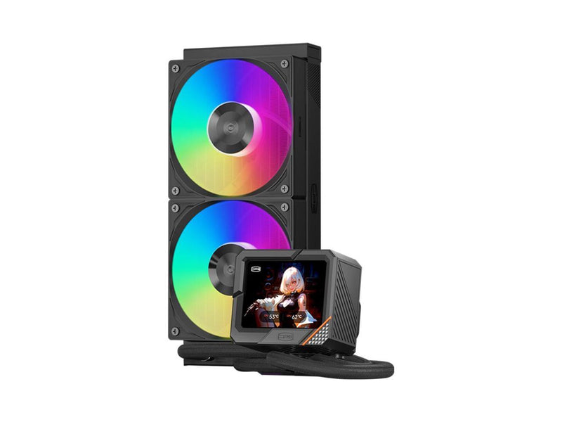 PCCOOLER CPS GT240 ARGB Display AIO CPU Liquid Cooler, 240mm Radiator, 280W TDP,