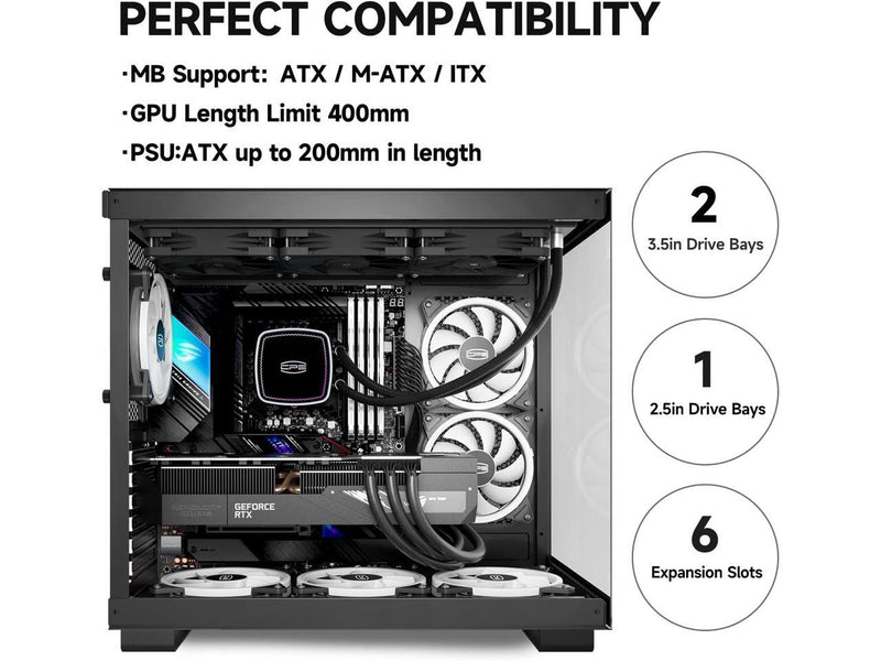 PCCOOLER CPS C3 T500 ARGB PC Case, Dual-Chamber Mid-Tower ATX Case, Desktop