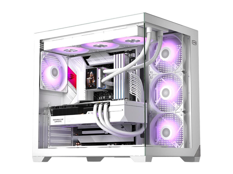 PCCOOLER CPS C3 T700 ARGB PC Case, 4 x 120mm ARGB Fans Included, Dual-Chamber