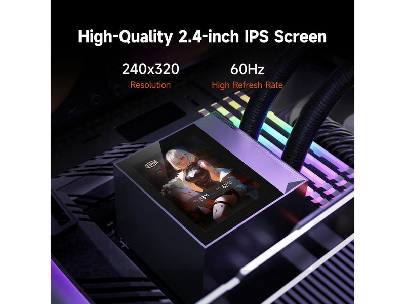 PCCOOLER CPS DC360 Pro ARGB Display AIO CPU Liquid Cooler, 360mm Radiator, 310W