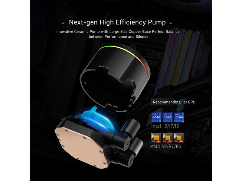 PCCOOLER CPS DA360 Pro ARGB Digital AIO CPU Liquid Cooler, 360mm Radiator, 300W