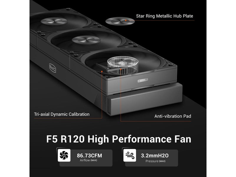 PCCOOLER CPS DS360 AIO CPU Liquid Cooler, 360mm Radiator, 310W TDP, Dual Chamber