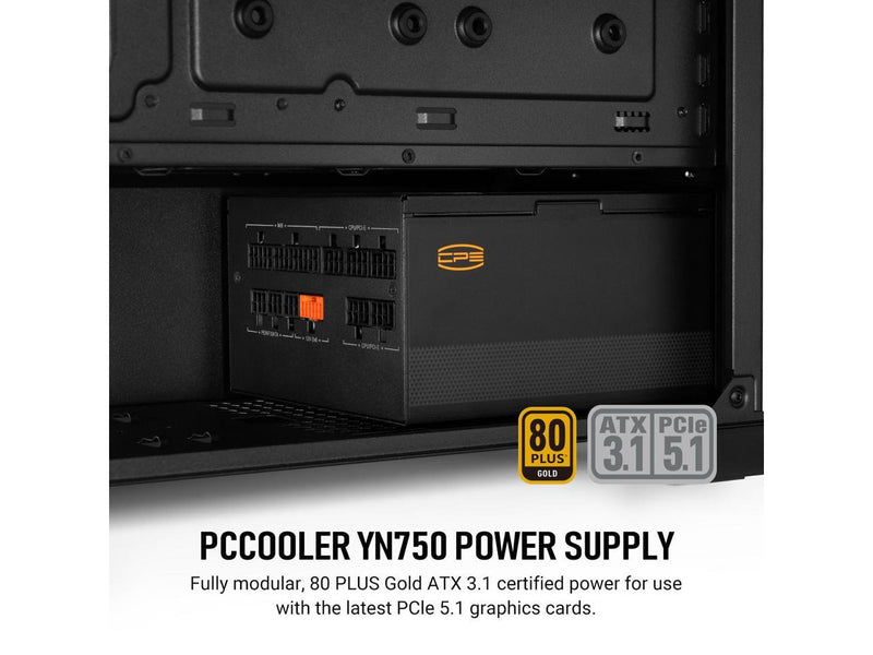 PCCOOLER CPS YN750 Fully Modular Power Supply, 80 PLUS Gold 750W PSU, 12V-2x6
