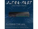 TRENDnet 8-Port Unmanaged 2.5G PoE+ Switch, Fanless, Compact Desktop Design,