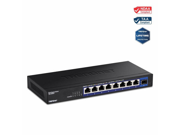 TRENDnet 9-Port Unmanaged 2.5G Switch with 10G SFP+ Port, TEG-S5091, 8 x