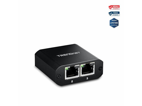 TRENDnet 2-Port Gigabit Splitter with USB Type C Power, TEG-102S, Splits One