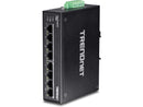 TRENDnet 8-Port Hardened Industrial Gigabit DIN-Rail Switch, 16 Gbps Switching