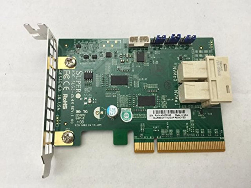 Supermicro AOC-SLG3-2E4R NVMe AOC card, Standard LP, 2 internal NVMe ports, x4