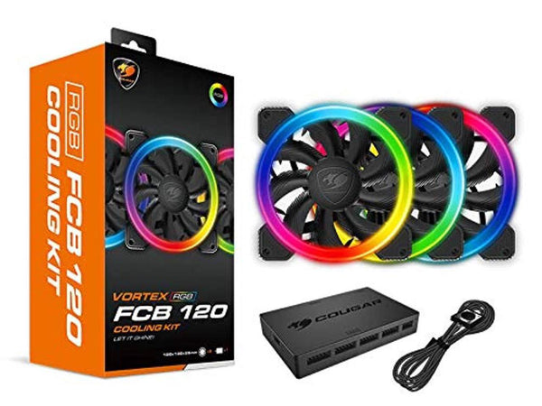 cougar hydraulic vortex rgb fcb 120 mm cooling kit included cougar core box c