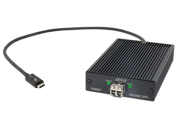 Solo10G SFP+ 10 Gigabit Ethernet Thunderbolt 3 Adapter with Short-Range SFP+