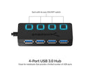 Sabrent 4-Port USB 3.0 Hub with Individual LED Power Switches (HB-UM43)