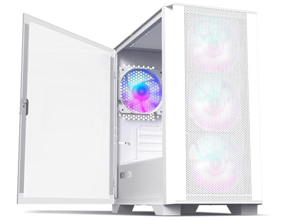 Montech AIR 100 ARGB MICRO-ATX Tower with Four ARGB Fans Pre Installed,