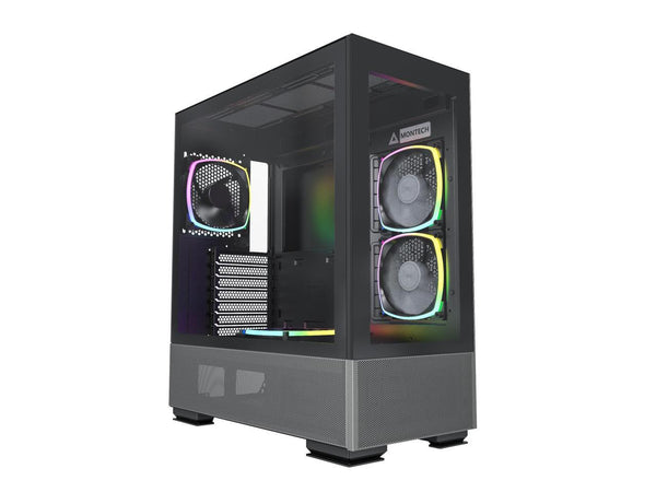 Montech Sky Two, Dual Tempered Glass, 4X PWM ARGB Fans Pre-Installed, ATX Gaming