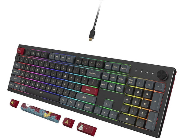 Montech MKey Mechanical Gaming Keyboard: Customizable RGB LED, Premium MDA