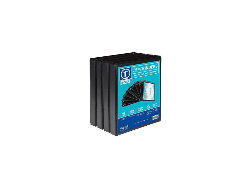 Samsill Durable 1" 3-Ring View Binders Black (S88430)