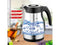 Brentwood KT-1962W 1.7L Cordless Electric Glass Tea Kettle Pot with Tea Infuser