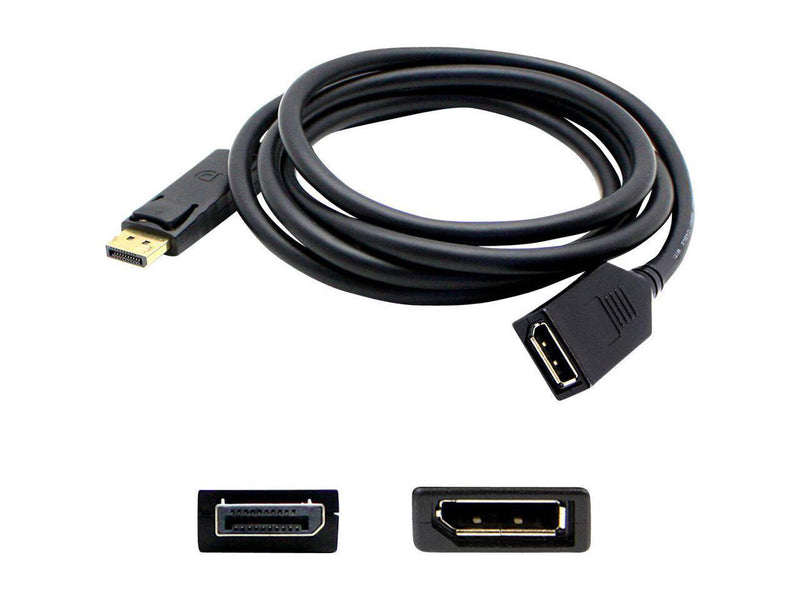 AddOn 6ft Displayport 1.2 Male to Female Black Cable