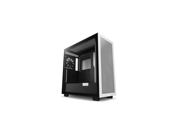 NZXT H7 Flow White & Black - Mid-Tower Airflow PC Gaming Case - Tempered Glass -