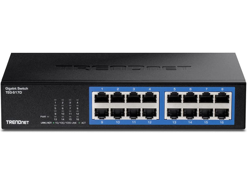 TRENDnet TEG-S17D, 16-Port Gigabit Desktop Switch